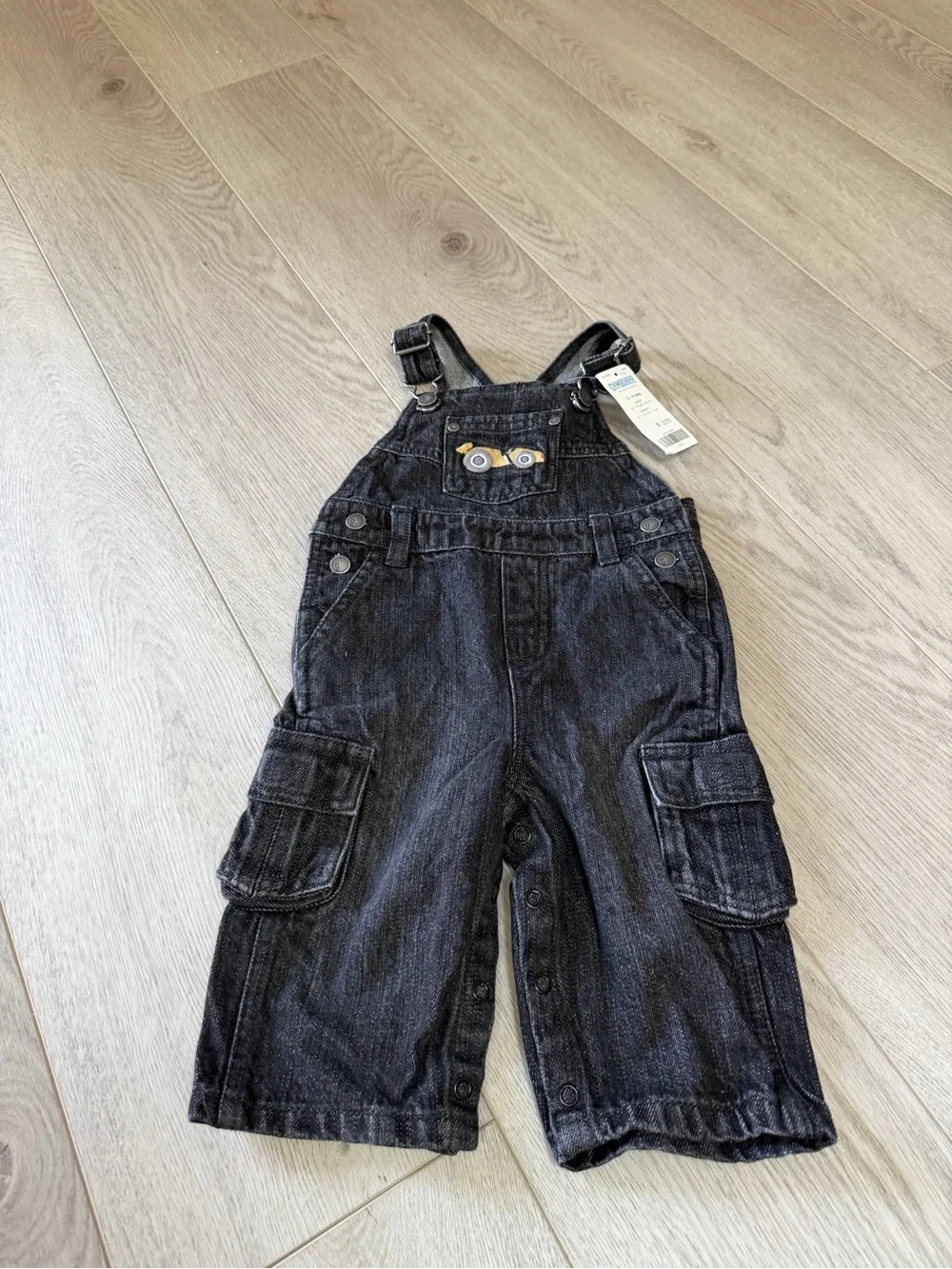 Gymboree Black Denim Cargo Overalls for Kids